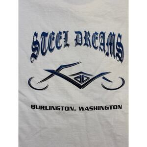 Vintage Motorcycle shop Steel Dreams Burlington, WA XL 90s biker USA made shirt